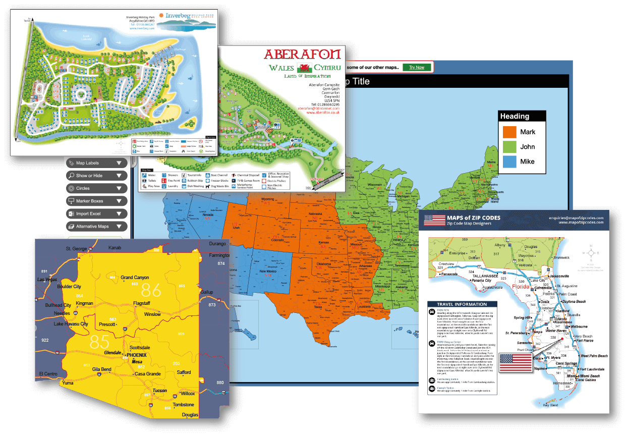 comprehensive bespoke zip code maps